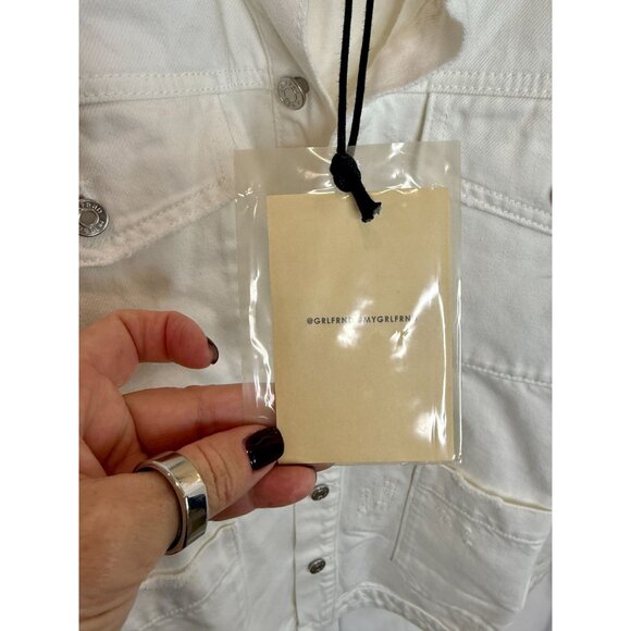 GRLFRND White Jessie Body Drill Shirt Jacket NWT - Size M - Picture 6 of 8